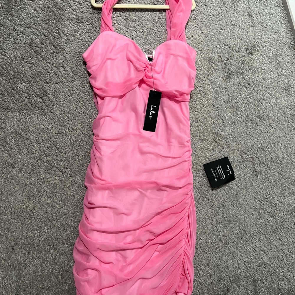 Lulus Ruched Mesh Bodycon Mini Dress - Picture 3 of 4